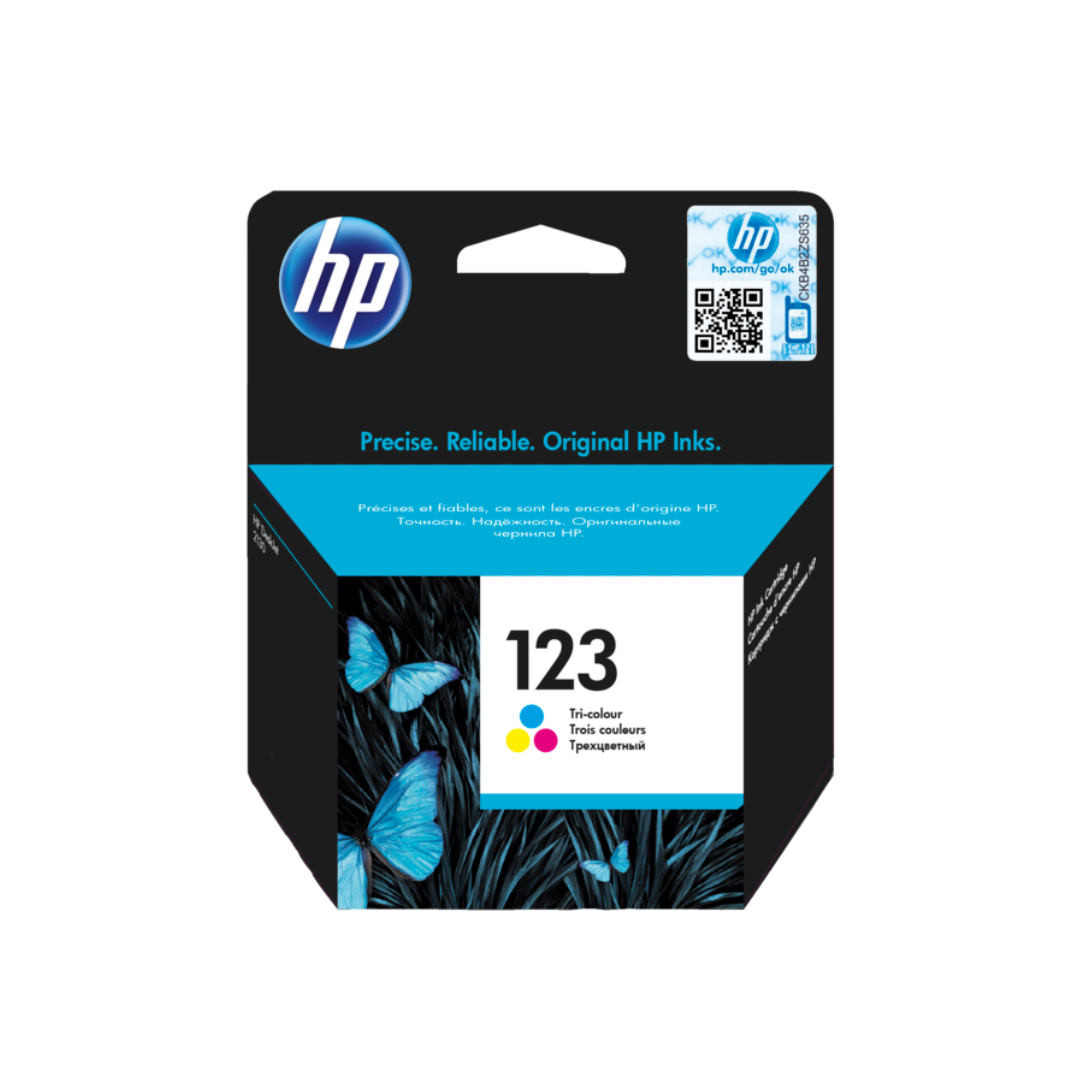 HP 123 Tri-color Original Ink Cartridge. ~100 pages