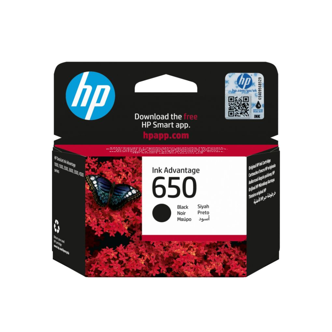 HP 650 BLACK ORIGINAL INK CARTRIDGE
