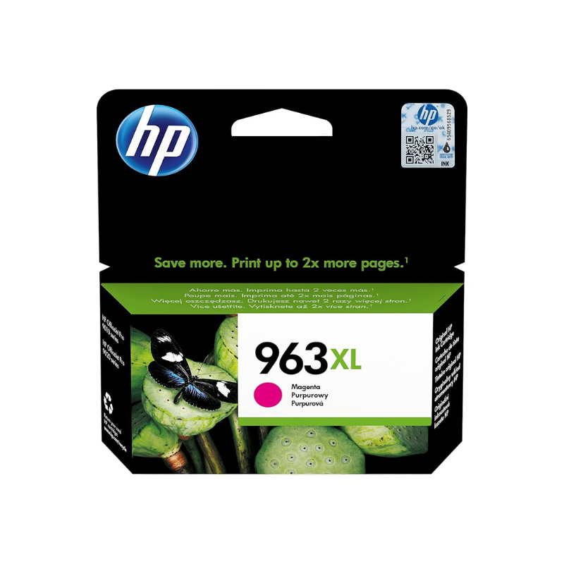 HP 963XL High Yield Magenta Original Ink Cartridge. 1,600 pages