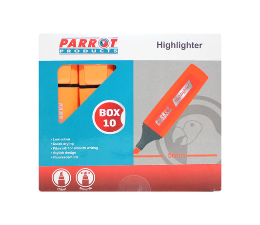 Parrot Marker Highlighter Box 10 Orange