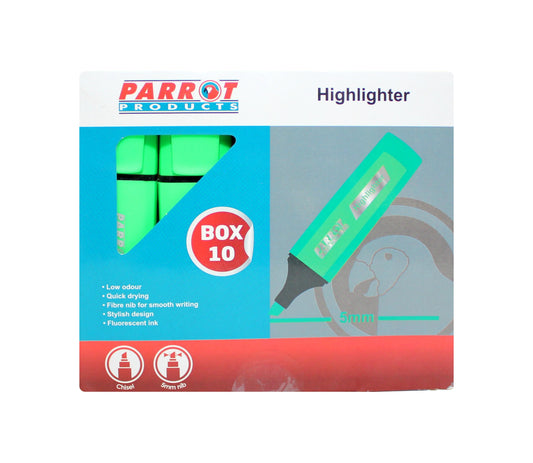 Parrot Marker Highlighter Box 10 Green