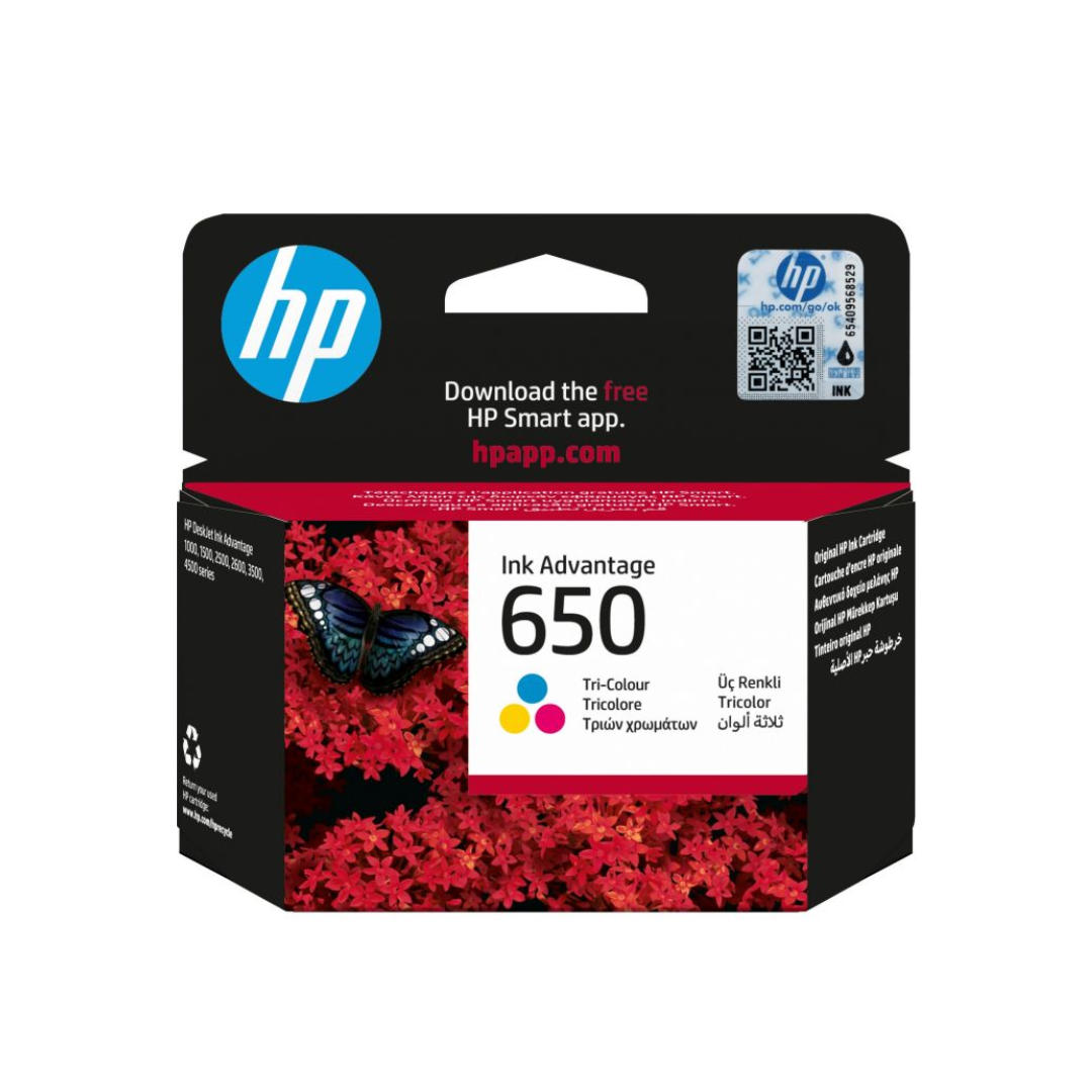 HP 650 TRI-COLOR ORIGINAL INK CARTRIDGE