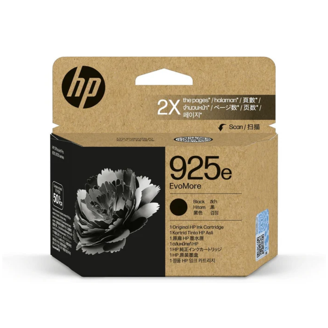 HP 925e EvoMore Black Original Ink Cartridge. ~1,000 pages