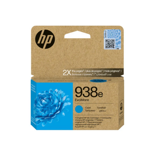 HP 938e EvoMore Cyan Original Ink Cartridge. ~1,650 pages